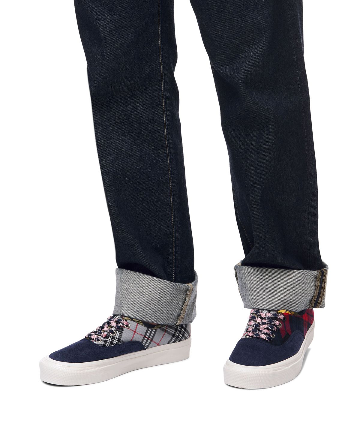 반스(VANS) 어센틱 44 DX - (애너하임 팩토리) 플레이드 믹스:네이비 / VN0A5KX48F01