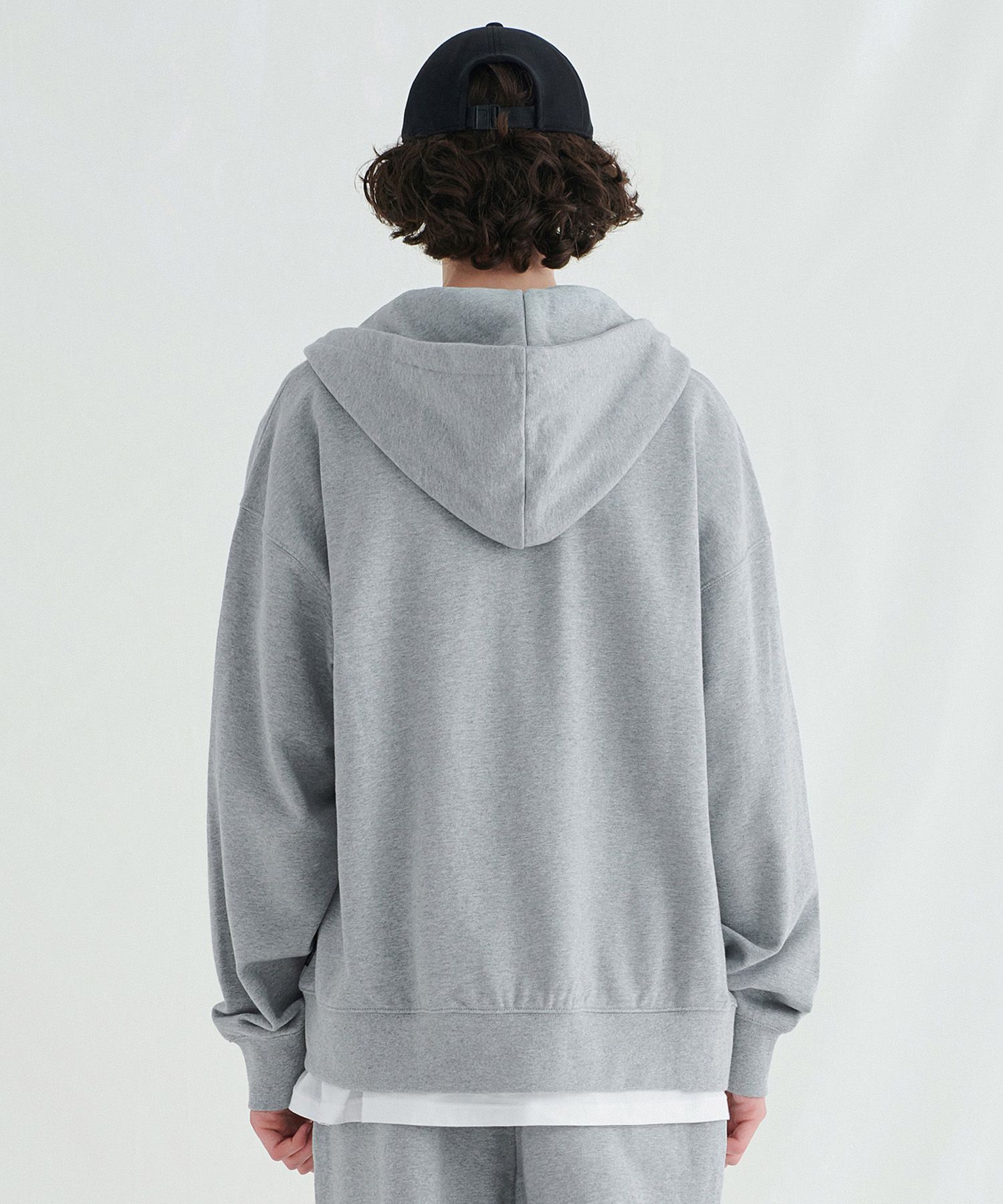 ◆SATUR◆ Balaclava Nylon Hooded Sweatshirt Melange Gray SA2 Balaclava Hoodie with Built In Balaclava, Double Hooded Zip