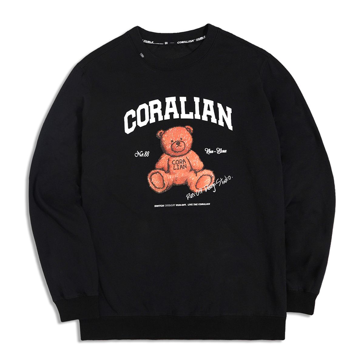 코랄리안(CORALIAN) 브라운 베어 스웨트 맨투맨 블랙