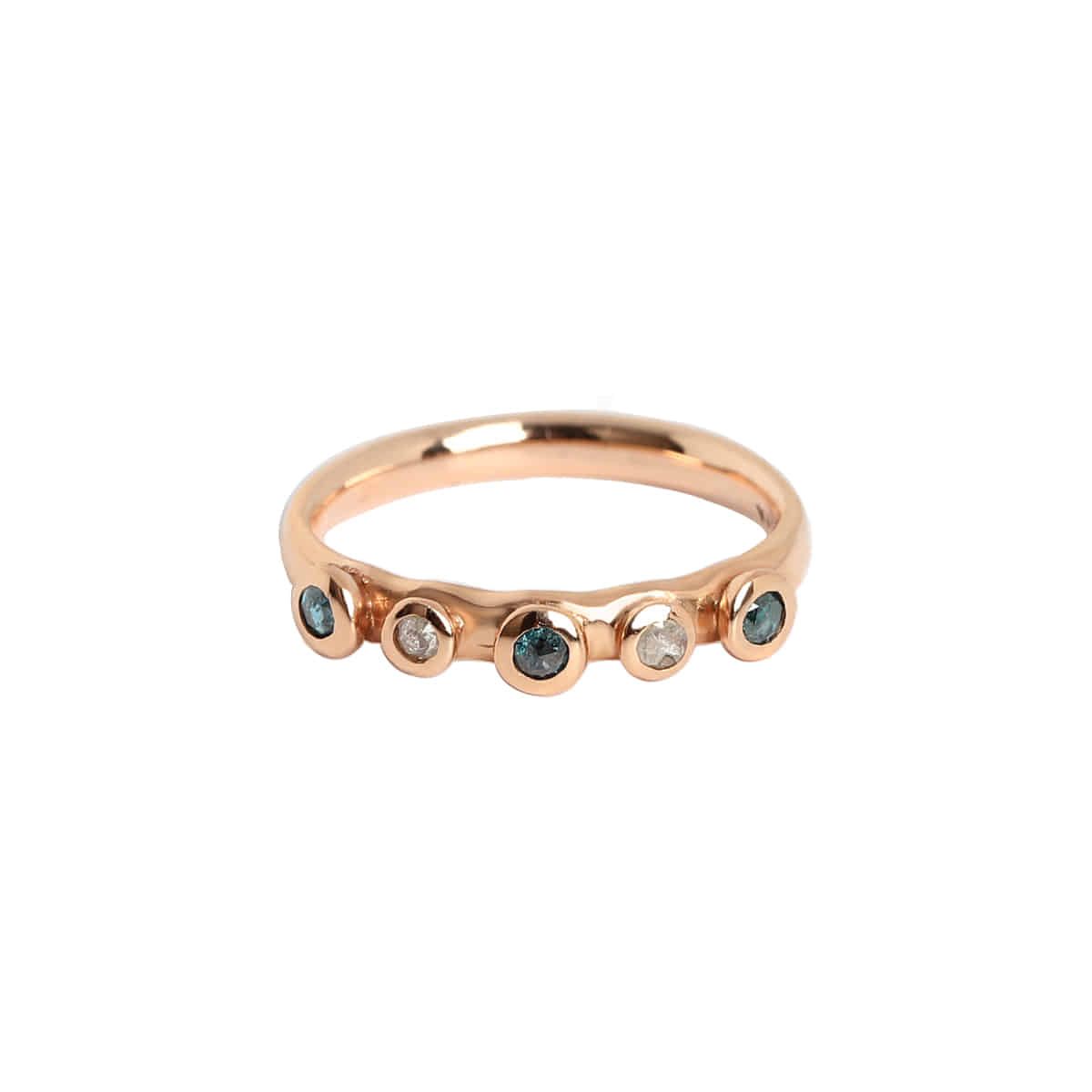 매즈믹(MEZMIC) [Art Collection] 14k Gold 블루D3  그레이D2  멀티 다이아반지