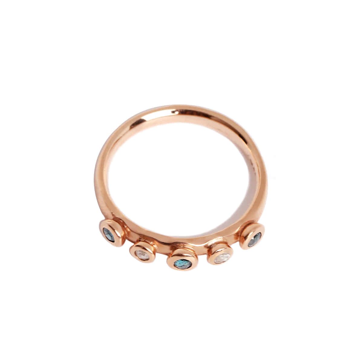 매즈믹(MEZMIC) [Art Collection] 14k Gold 블루D3  그레이D2  멀티 다이아반지