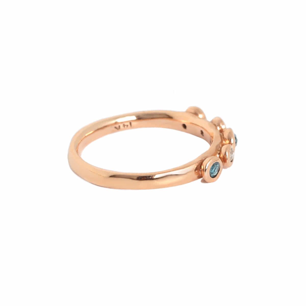 매즈믹(MEZMIC) [Art Collection] 14k Gold 블루D3  그레이D2  멀티 다이아반지
