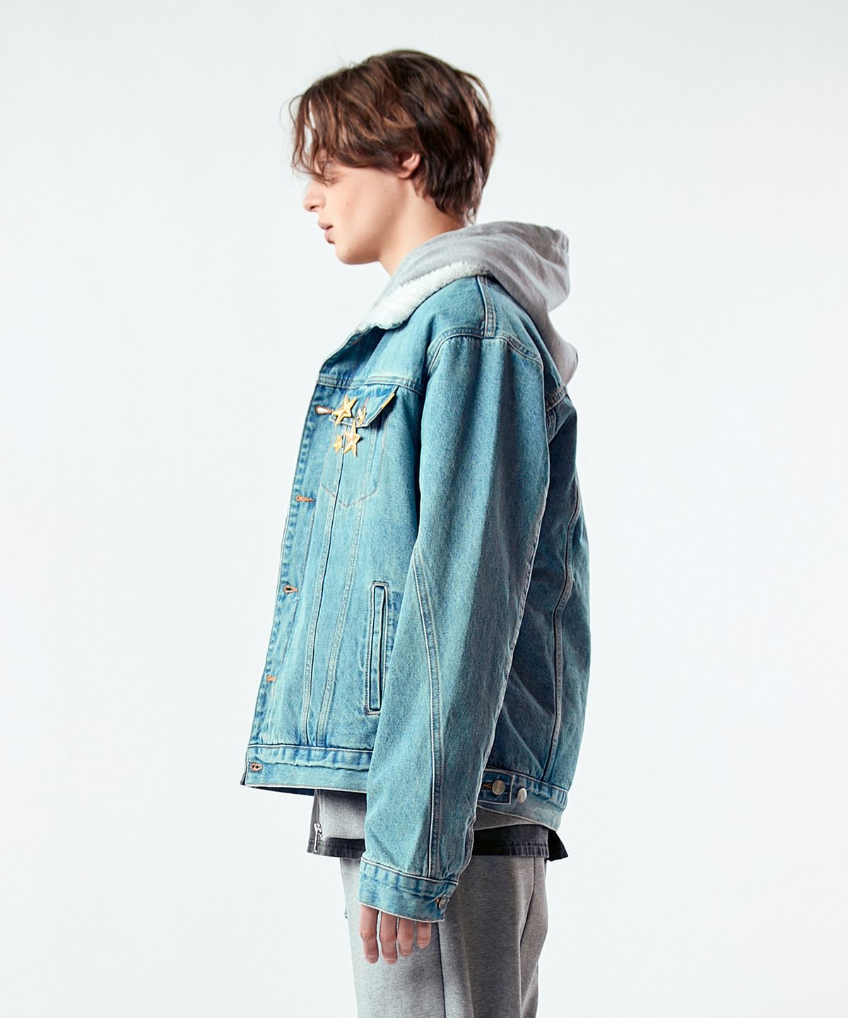 필로그램(PHILOGRAM) 후리스 데님 자켓(Blue)