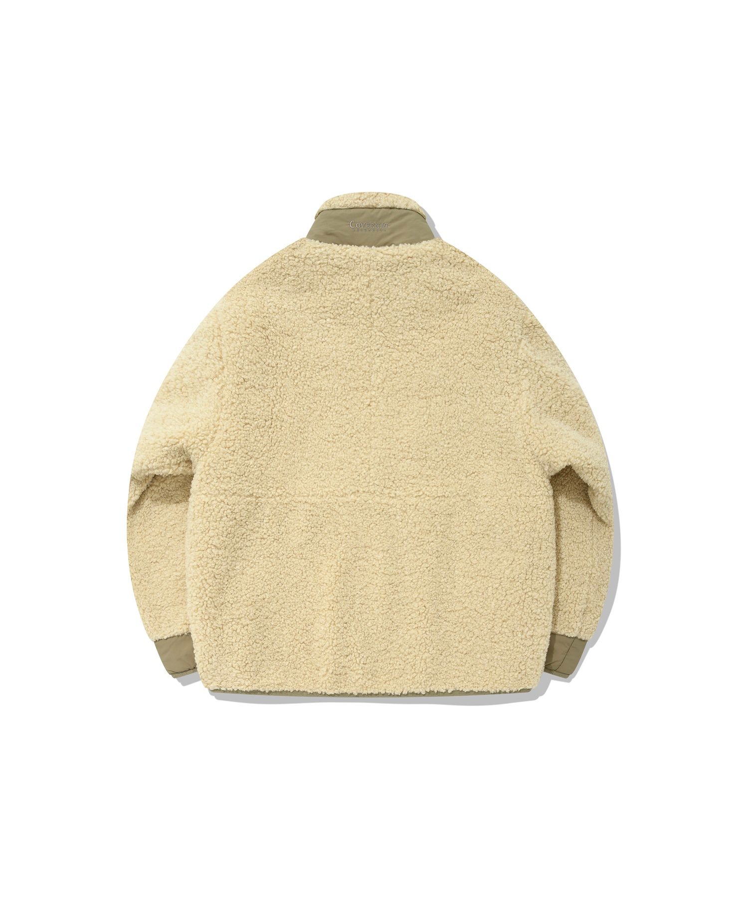 [COVERNAT]★韓国人気★YETI Fleece Collarless Jacket MUSINSA公式 | COVERNAT Yeti Fleece Zip Up Jacket Ivory