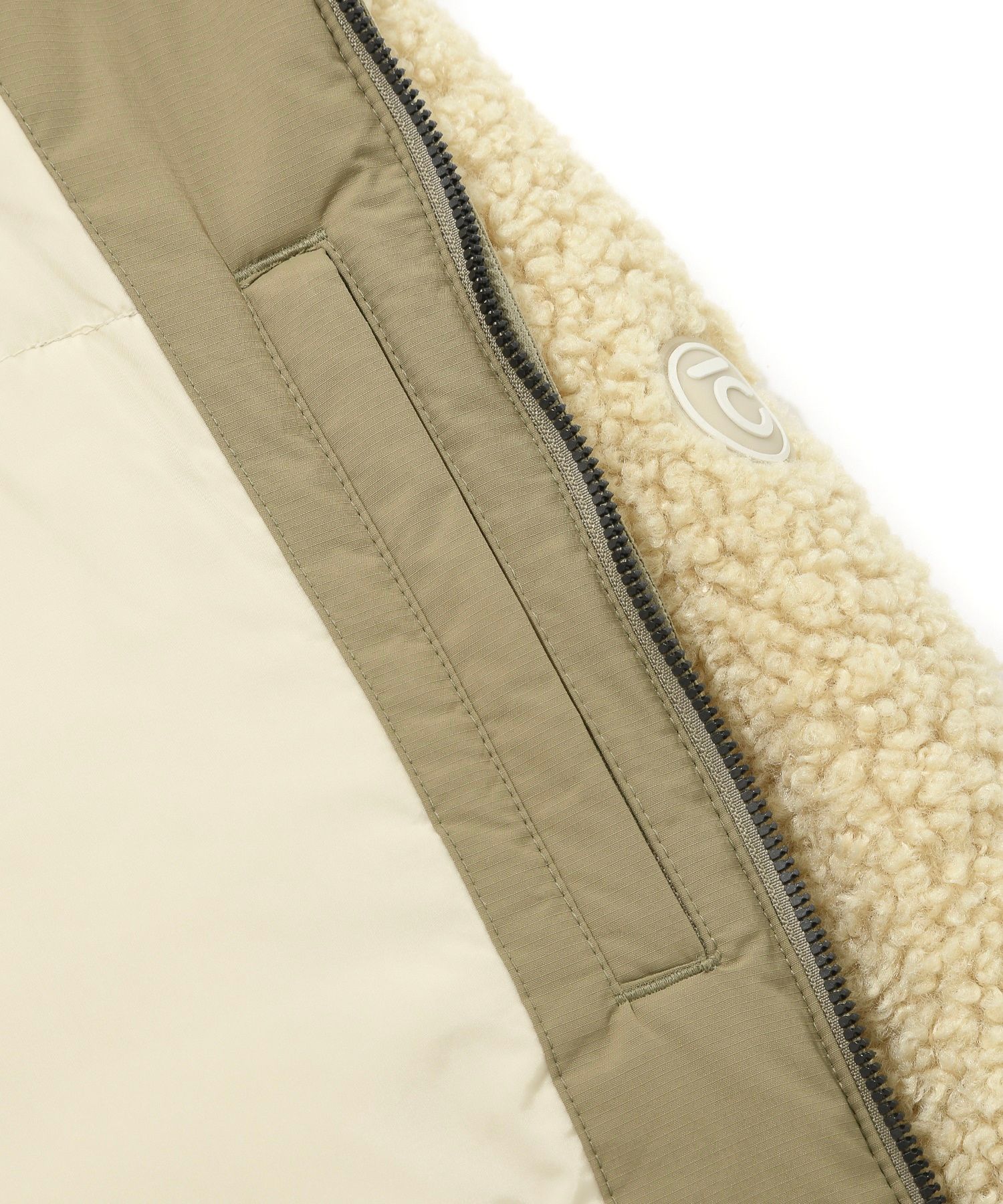 MUSINSA | COVERNAT Yeti Fleece Zip Up Jacket Ivory
