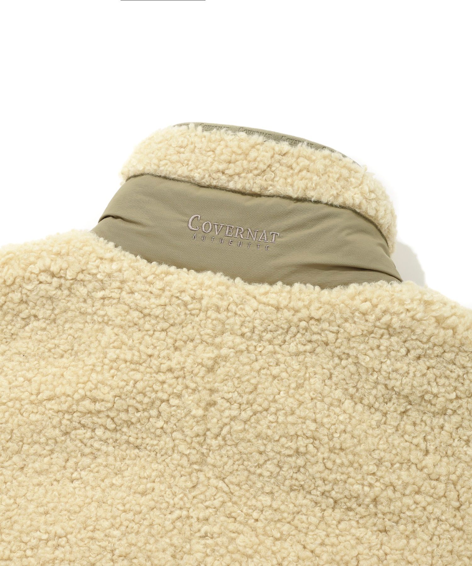 MUSINSA | COVERNAT Yeti Fleece Zip Up Jacket Ivory