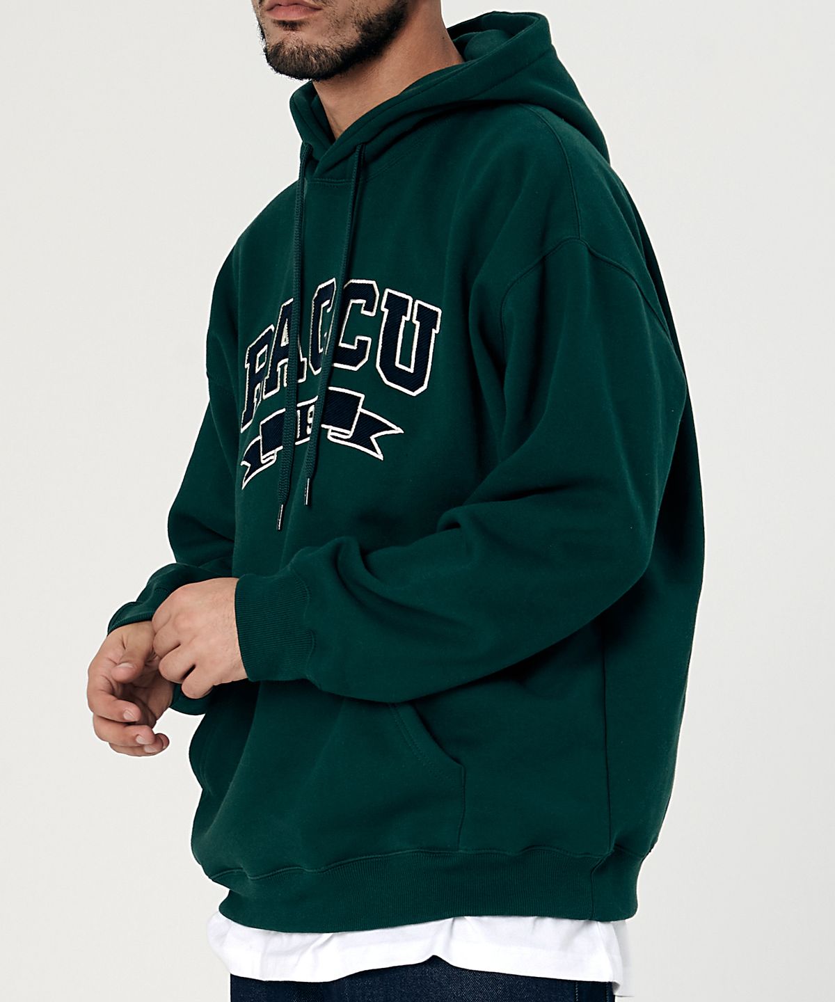 테이크이지(TAKEASY) 코듀로이 라쿠로고 오버후드(그린)