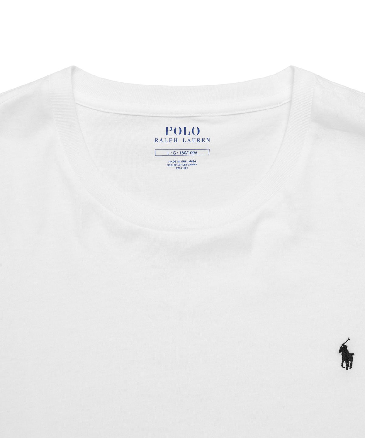 폴로 랄프 로렌(POLO RALPH LAUREN) 리퀴드 코튼 크루넥 슬립 티셔츠 - 화이트