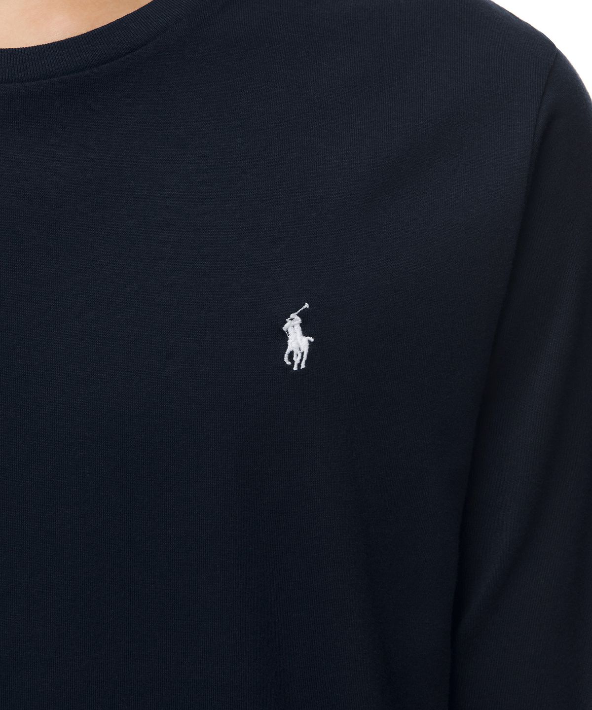 폴로 랄프 로렌(POLO RALPH LAUREN) 리퀴드 코튼 롱슬리브 크루넥 슬립 티셔츠 - 네이비