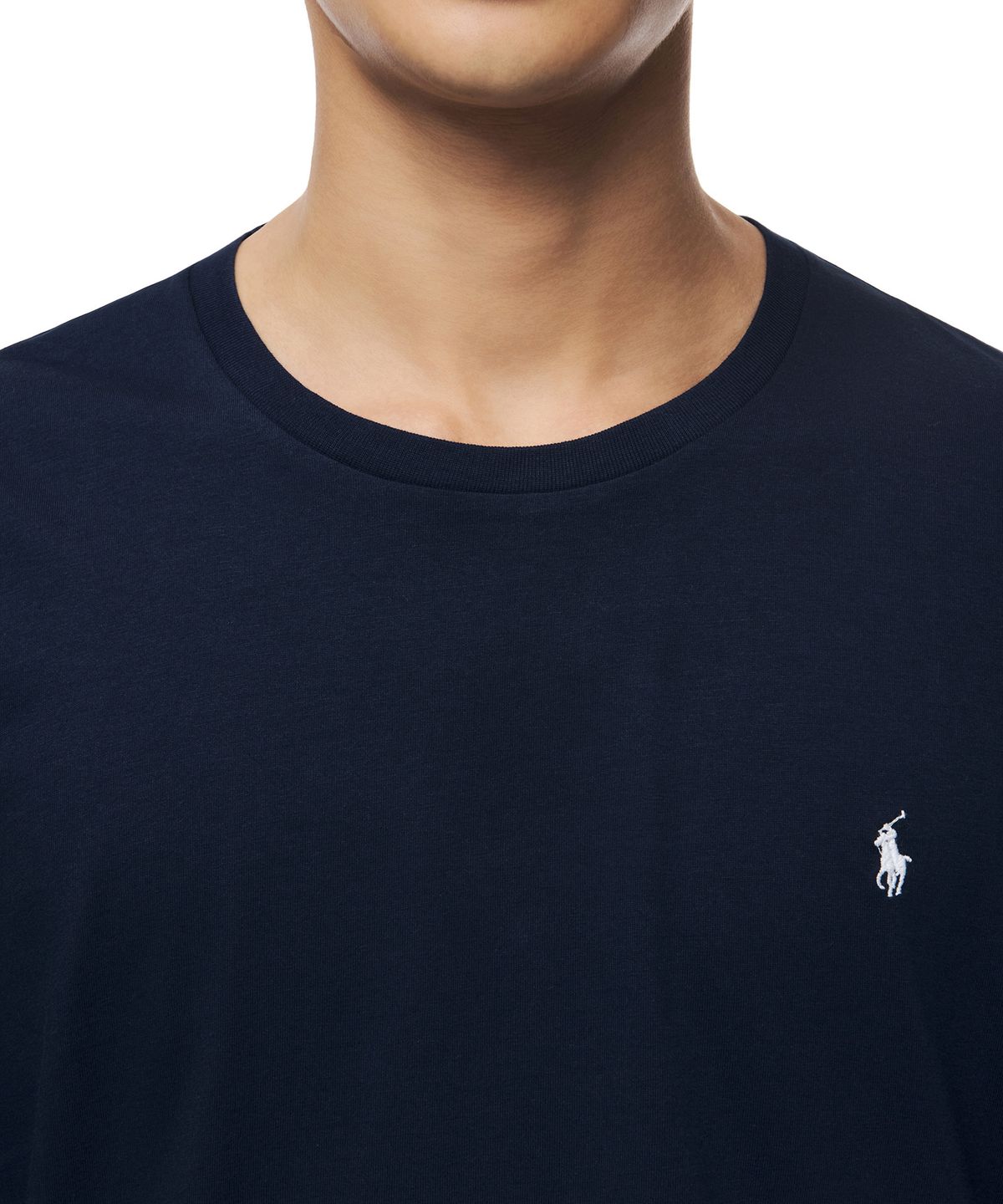 폴로 랄프 로렌(POLO RALPH LAUREN) 리퀴드 코튼 크루넥 슬립 티셔츠 - 네이비