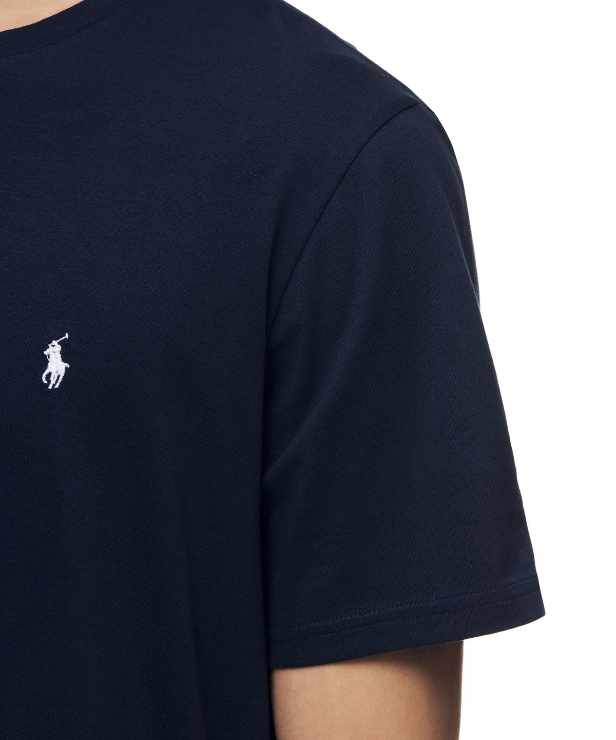 폴로 랄프 로렌(POLO RALPH LAUREN) 리퀴드 코튼 크루넥 슬립 티셔츠 - 네이비