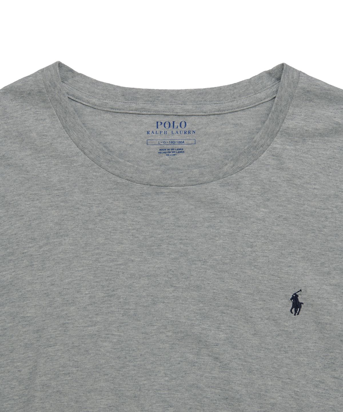 폴로 랄프 로렌(POLO RALPH LAUREN) 리퀴트 코튼 롱슬리브 크루넥 슬립 티셔츠 - 그레이