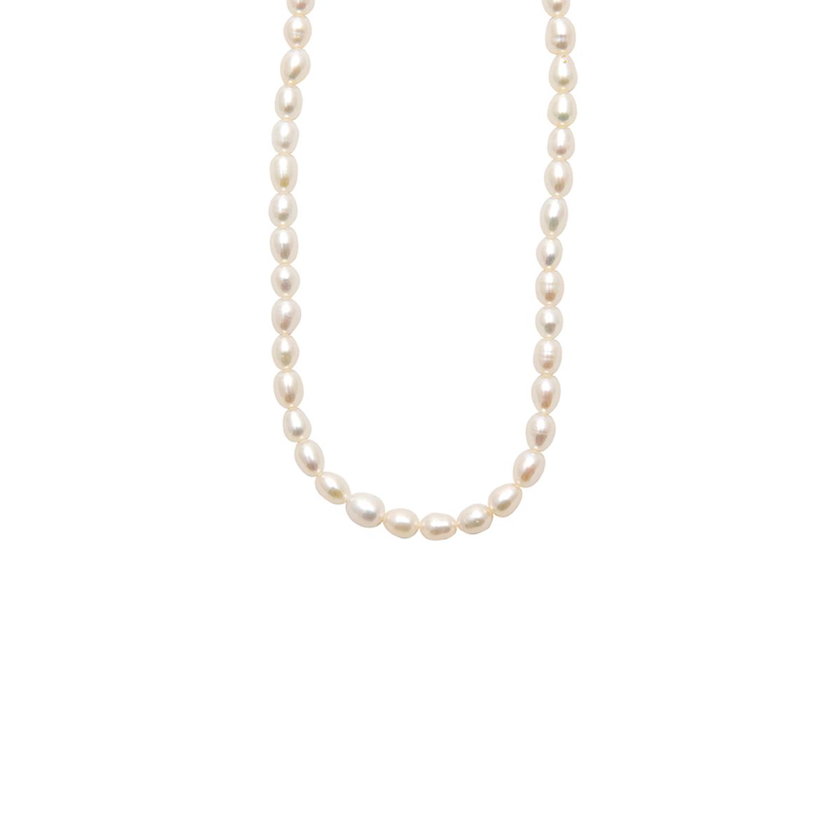 로울(LOWOOL) Basic rice pearl necklace