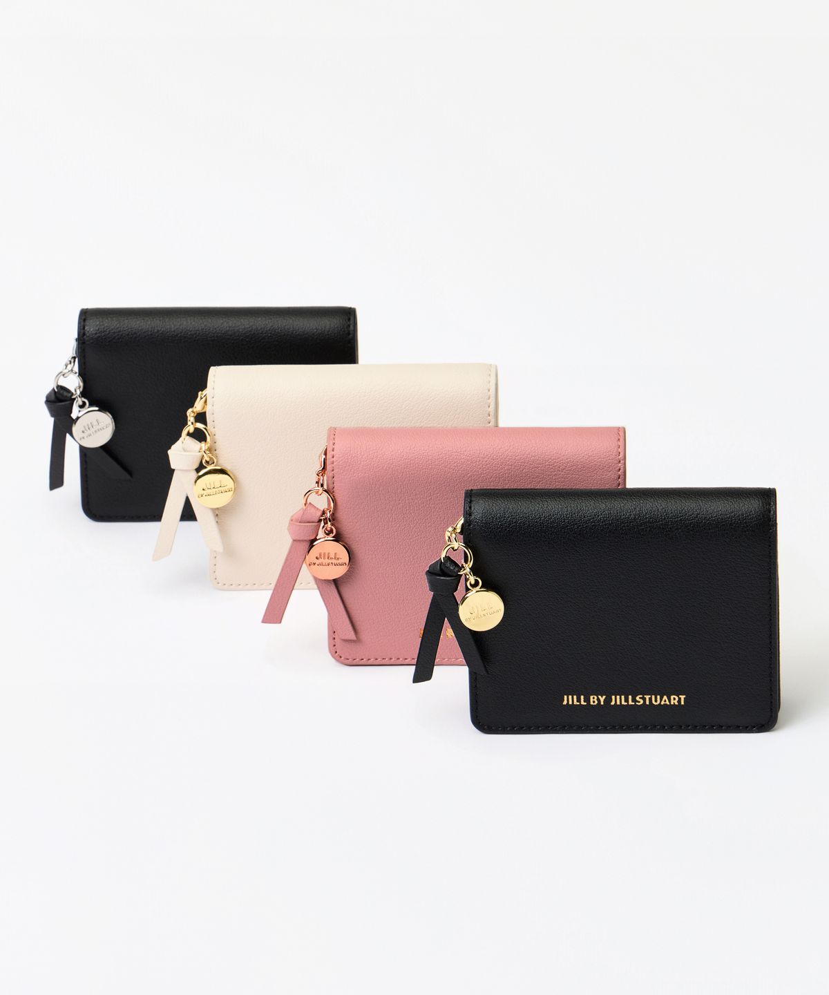 질바이질스튜어트(JILL BY JILLSTUART) [BONNIE] 로고프린트 소가죽 반지갑 - 4colors