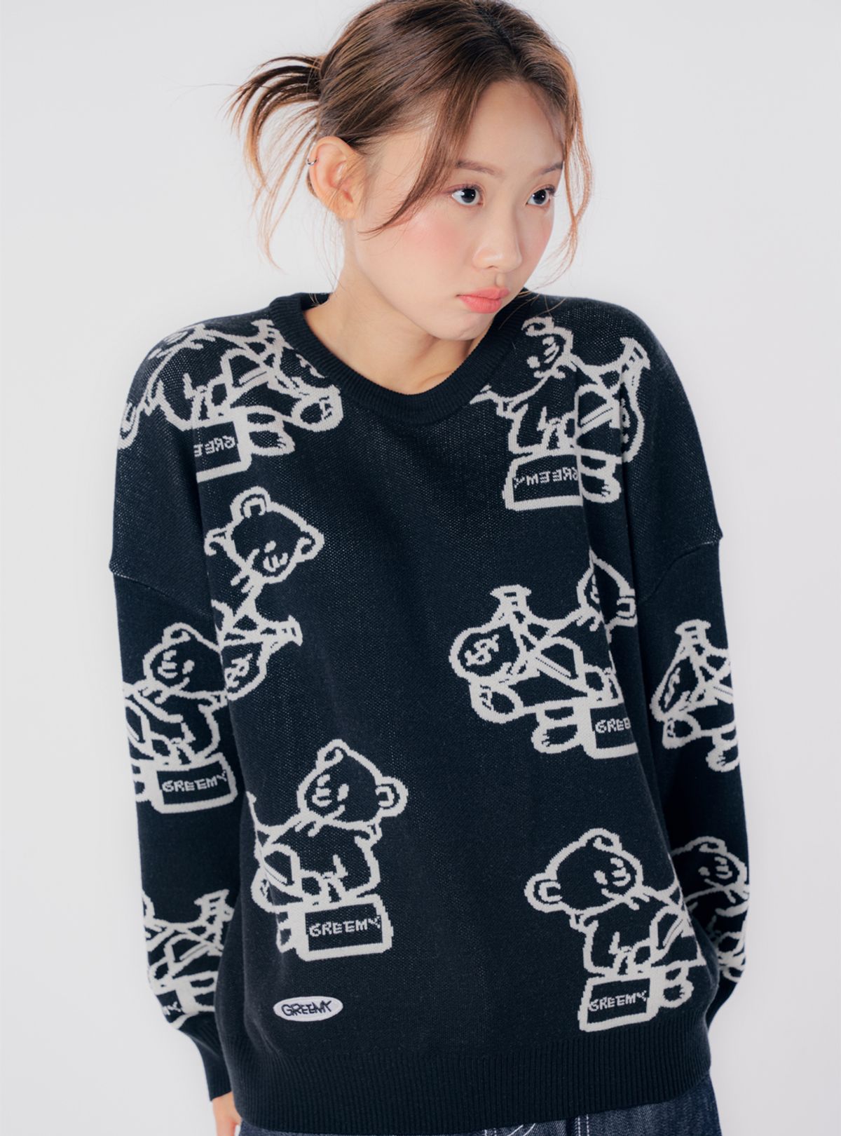 그리미(GREEMY) BEAR KNIT (BLACK)