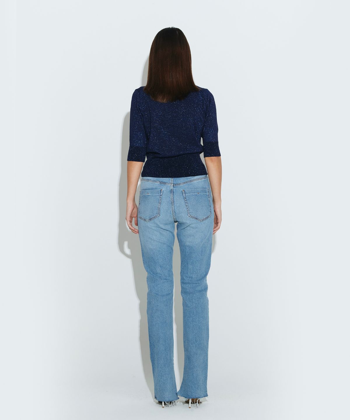 채뉴욕(CHAENEWYORK) Swarovski Knit Collar Top [Blue]
