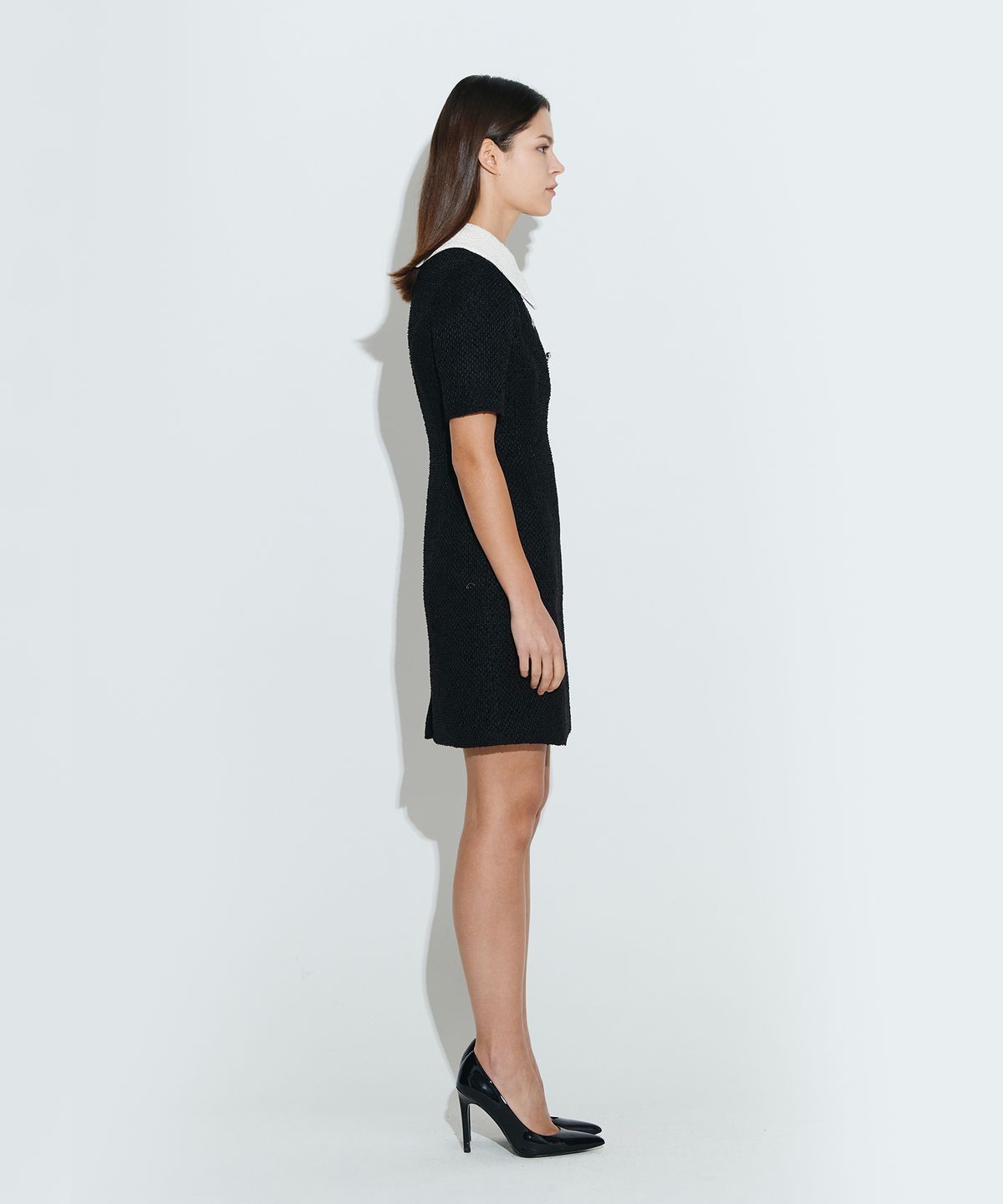 채뉴욕(CHAENEWYORK) Detatchable Collar Dress [Black&White]