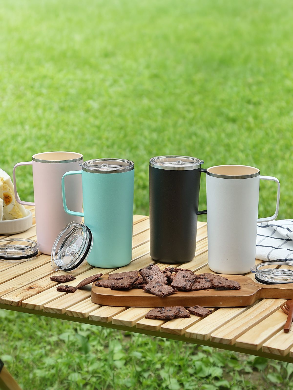 아소부(ASOBU) 세라믹 스텐 진공 보온보냉 타워 머그 600ml