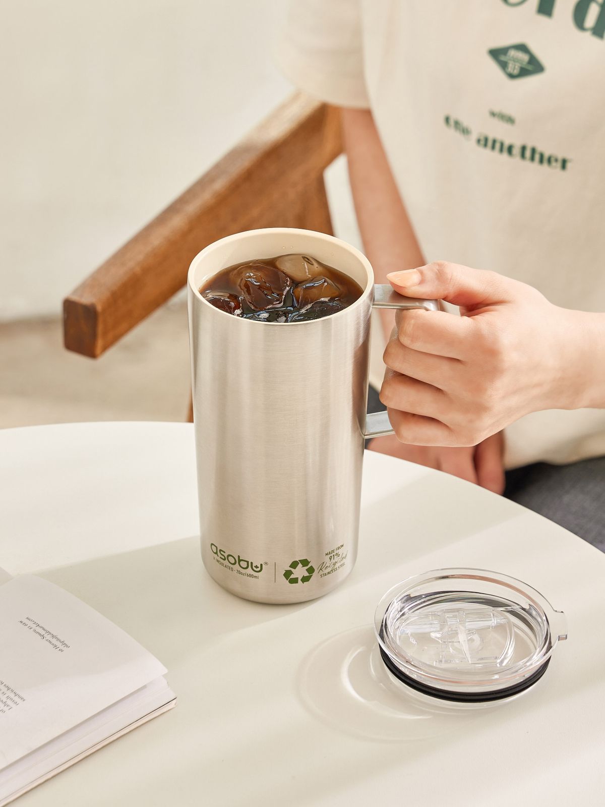 아소부(ASOBU) 세라믹 스텐 진공 보온보냉 타워 머그 600ml