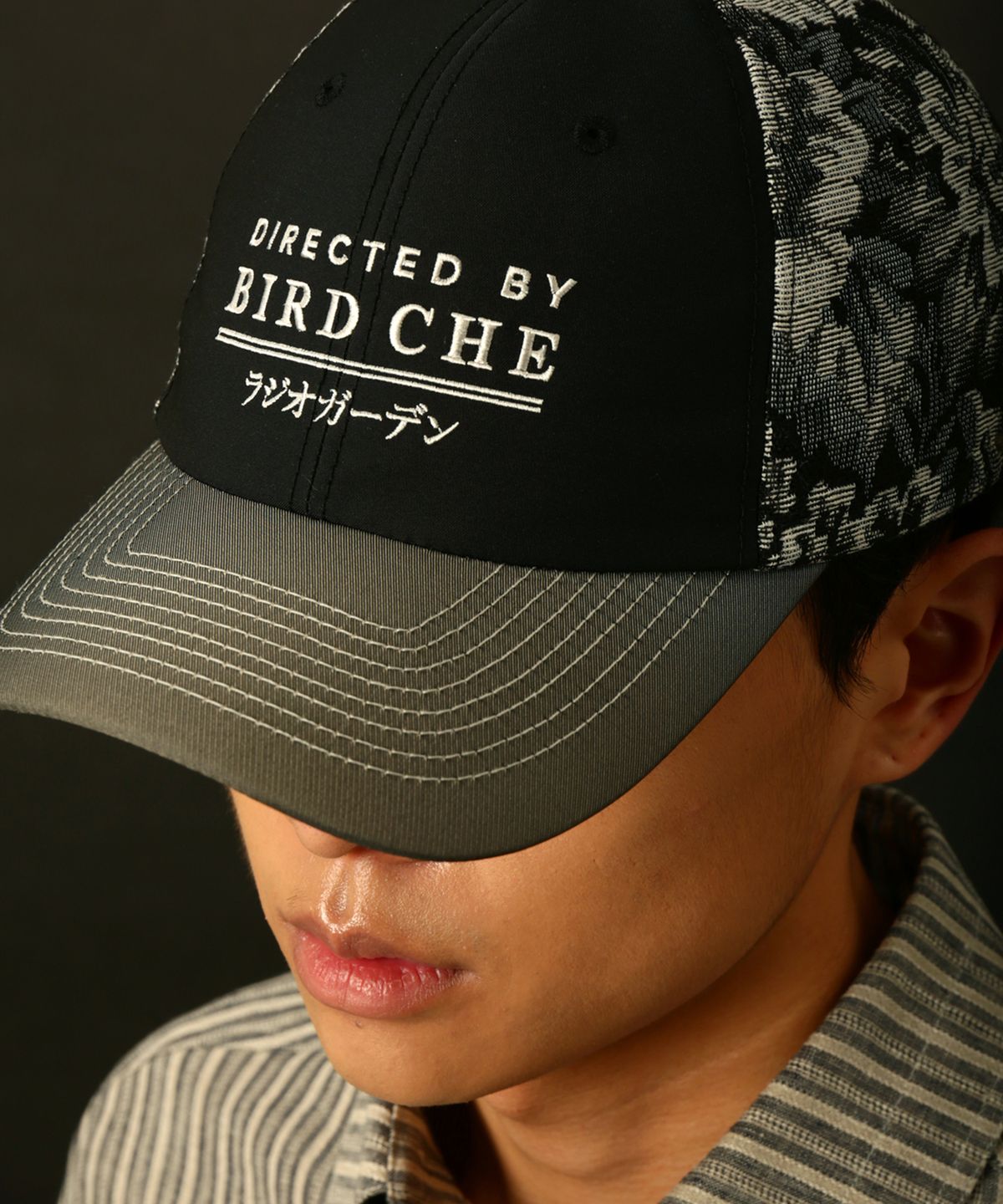 버드 체(BIRD CHE) BLACK COTTON MATCH FLOWER JACQUARD CAP