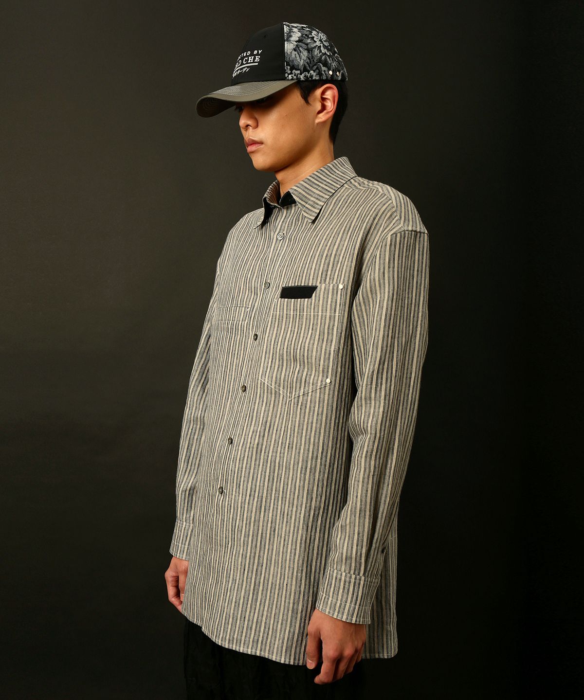버드 체(BIRD CHE) BLACK COTTON MATCH FLOWER JACQUARD CAP