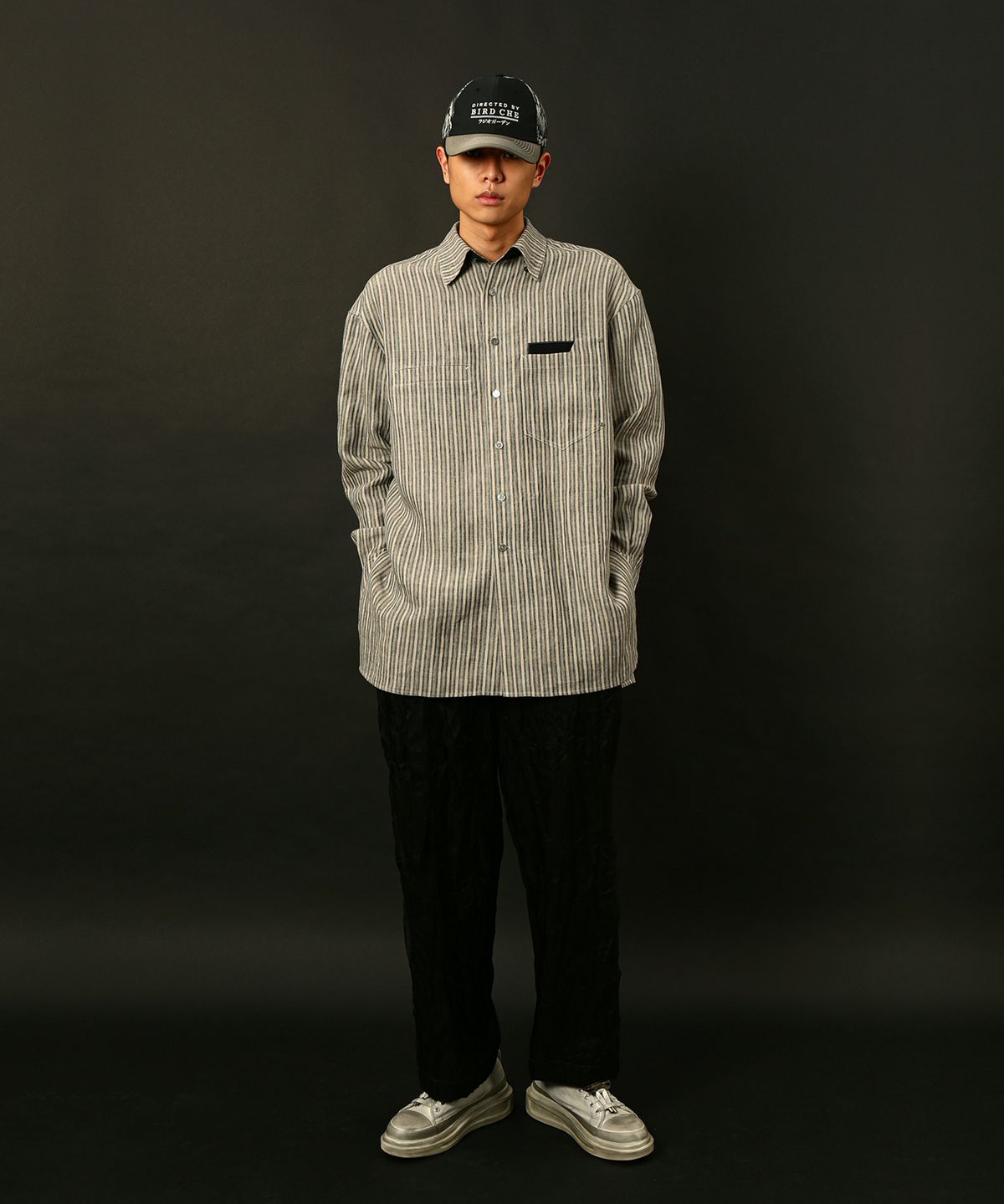 버드 체(BIRD CHE) BLACK COTTON MATCH FLOWER JACQUARD CAP