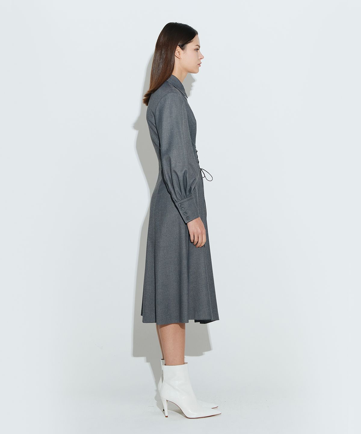 채뉴욕(CHAENEWYORK) Corset Flare Dress [Grey]