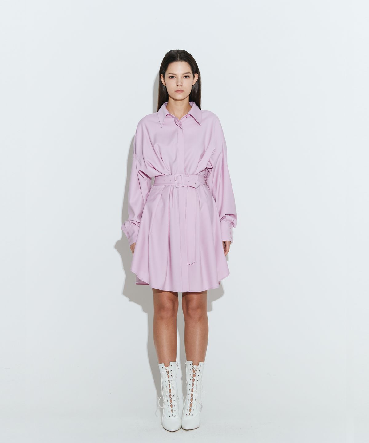 채뉴욕(CHAENEWYORK) The Boss Long Wool Dress [Lavender]