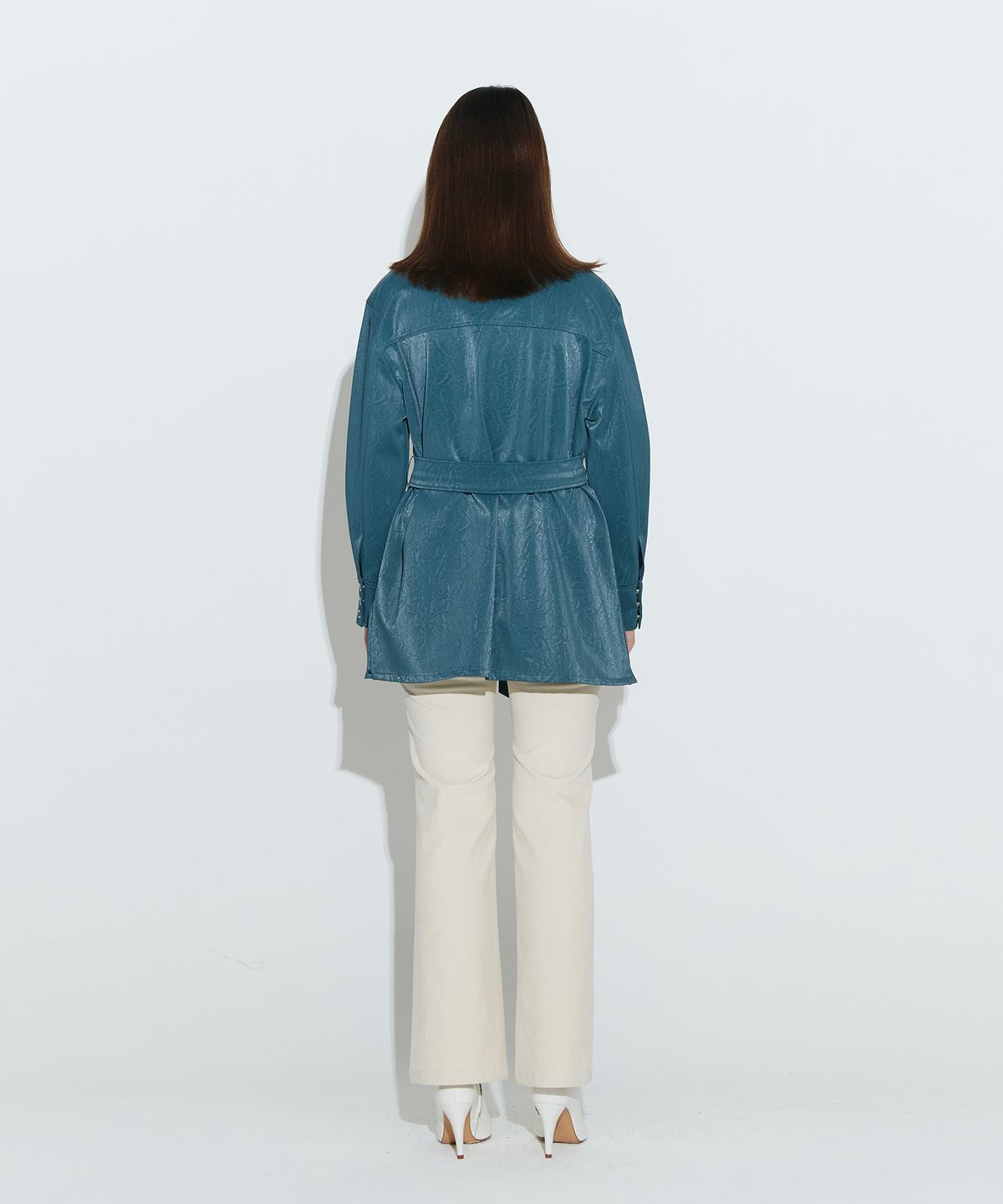 채뉴욕(CHAENEWYORK) Jennifer Oversize Belted Shirts [Green]