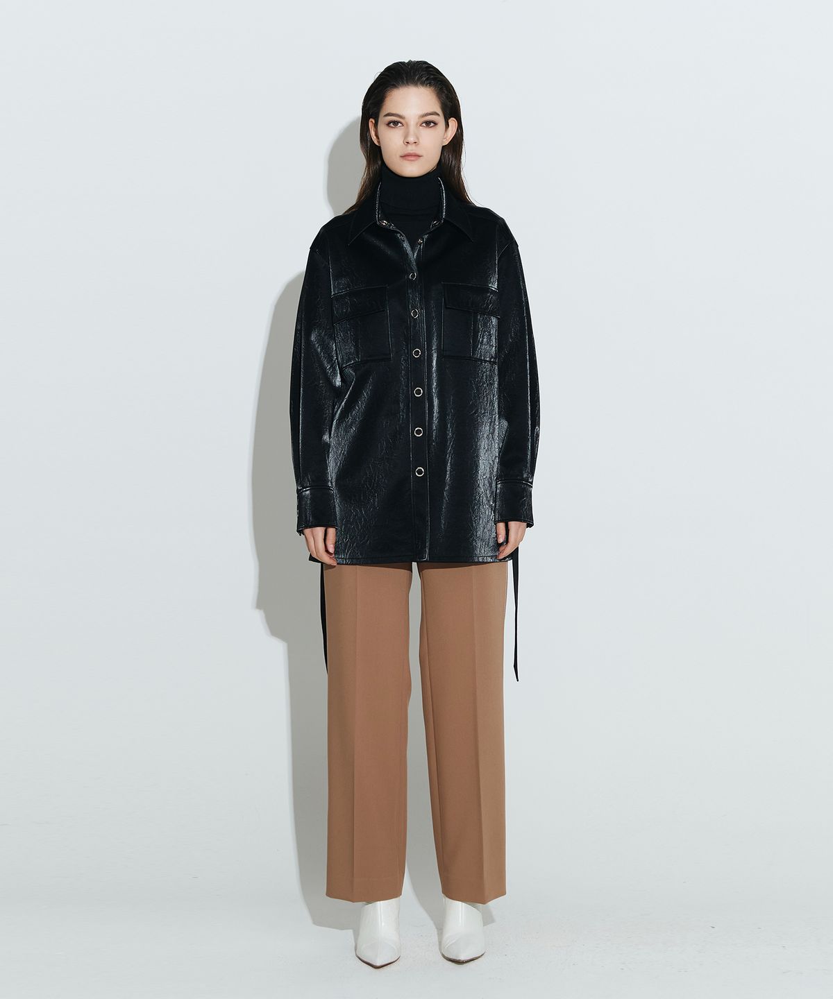 채뉴욕(CHAENEWYORK) Jennifer Oversize Belted Shirts [Black]