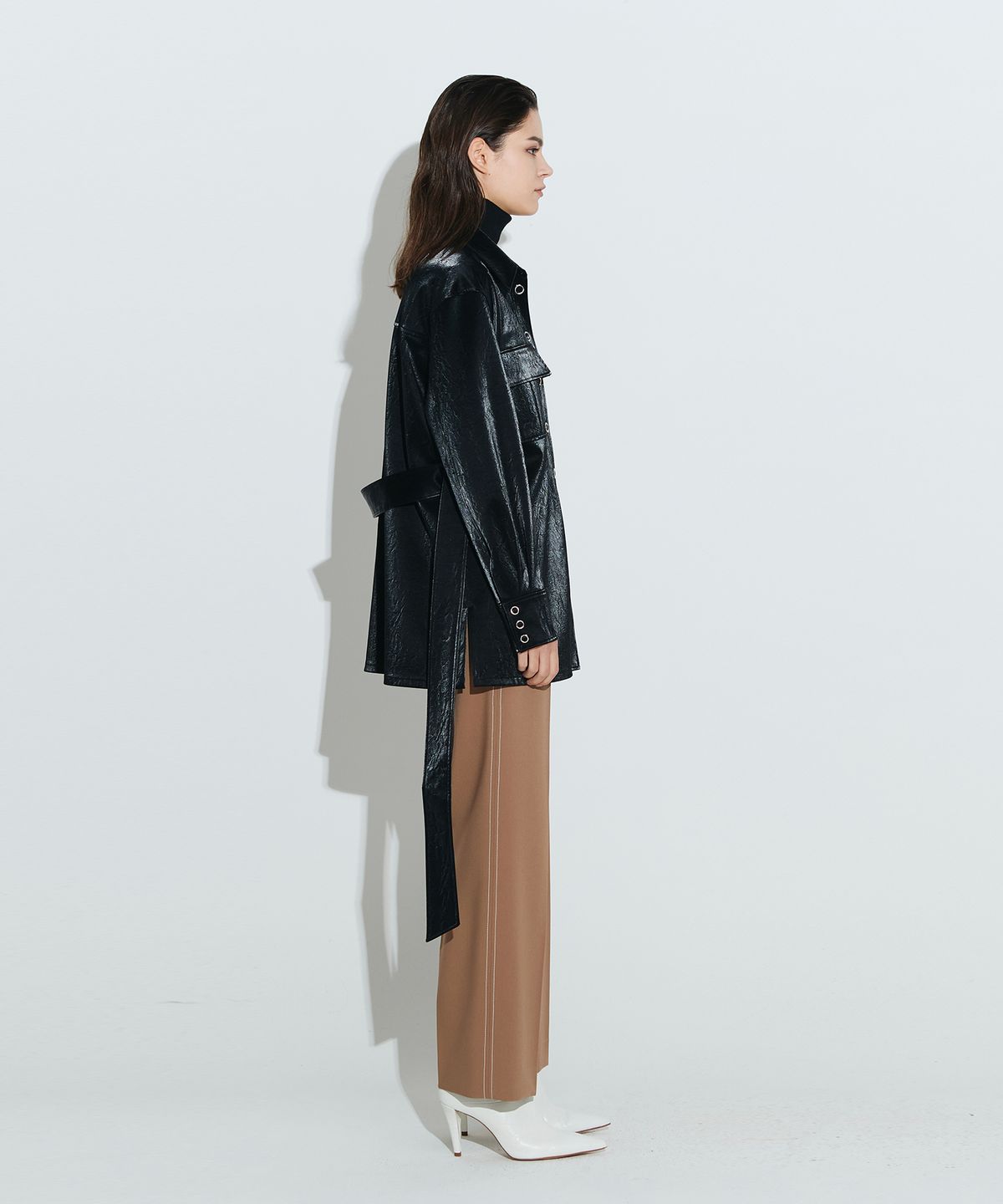 채뉴욕(CHAENEWYORK) Jennifer Oversize Belted Shirts [Black]