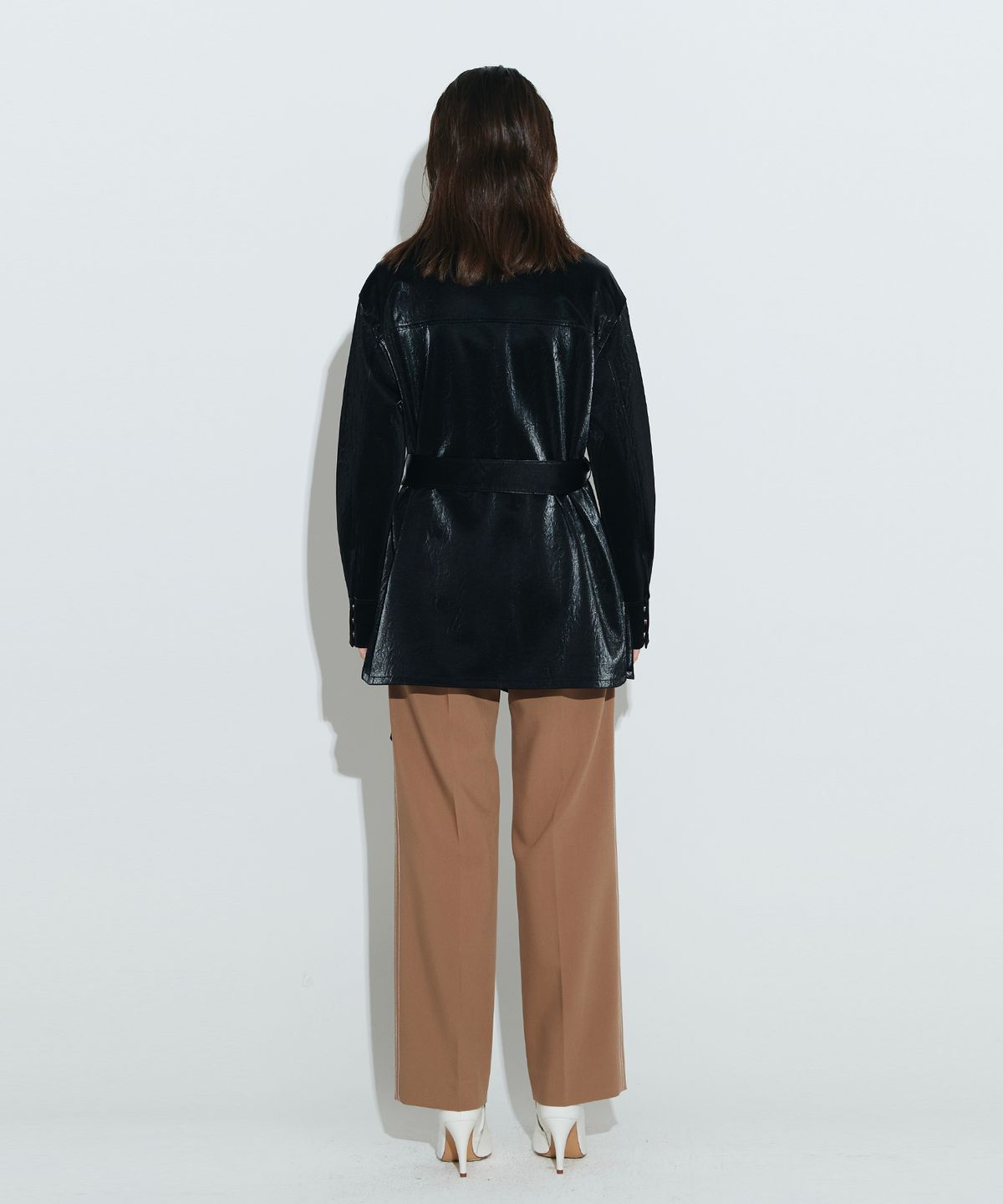 채뉴욕(CHAENEWYORK) Jennifer Oversize Belted Shirts [Black]