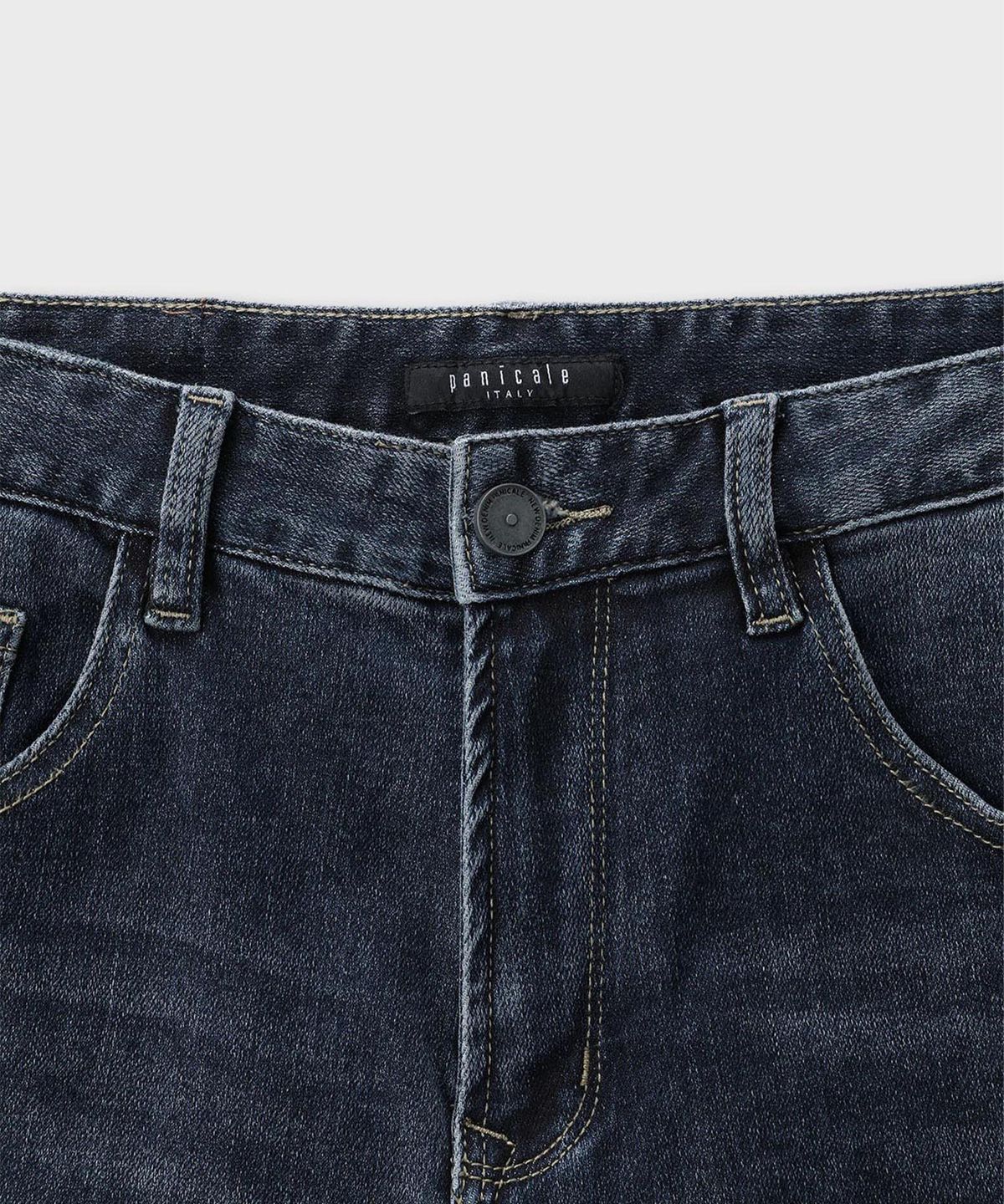 빠니깔레(PANICALE) 페인팅 데미지 스판 데님 팬츠 [블루]