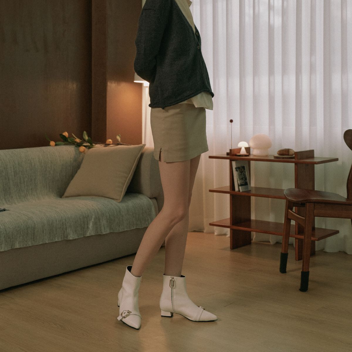 케리제이드(KERRIJADE) Light Ankle Boots_CreamWhite