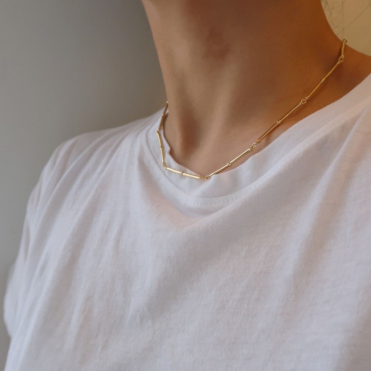 마호가니(MAHOGANI) GOLD BAMBOO CHAIN NECKLACE