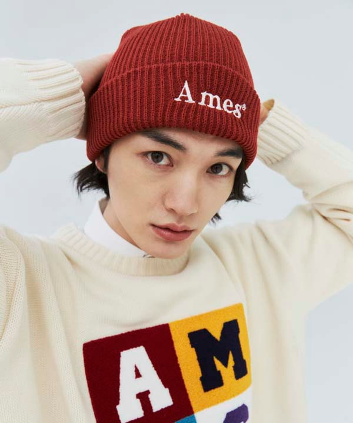 아메스 월드와이드(AMES-WORLDWIDE) BASIC LOGO BEANIE BRICK