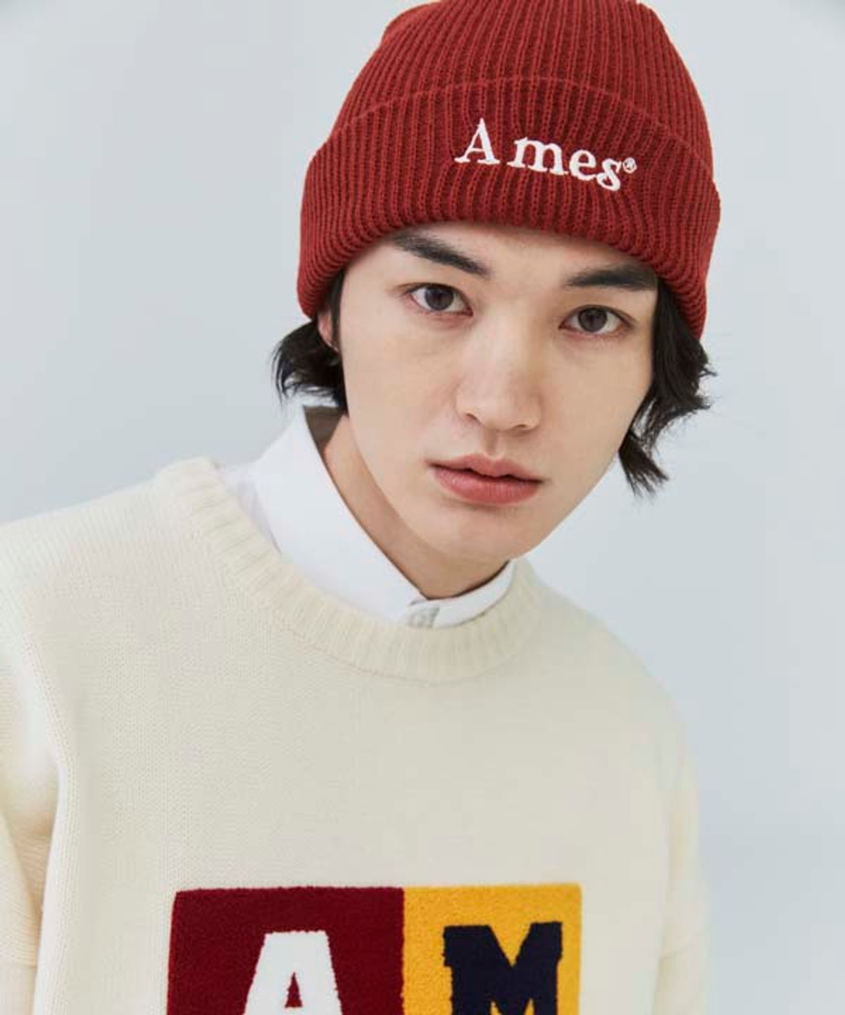 아메스 월드와이드(AMES-WORLDWIDE) BASIC LOGO BEANIE BRICK