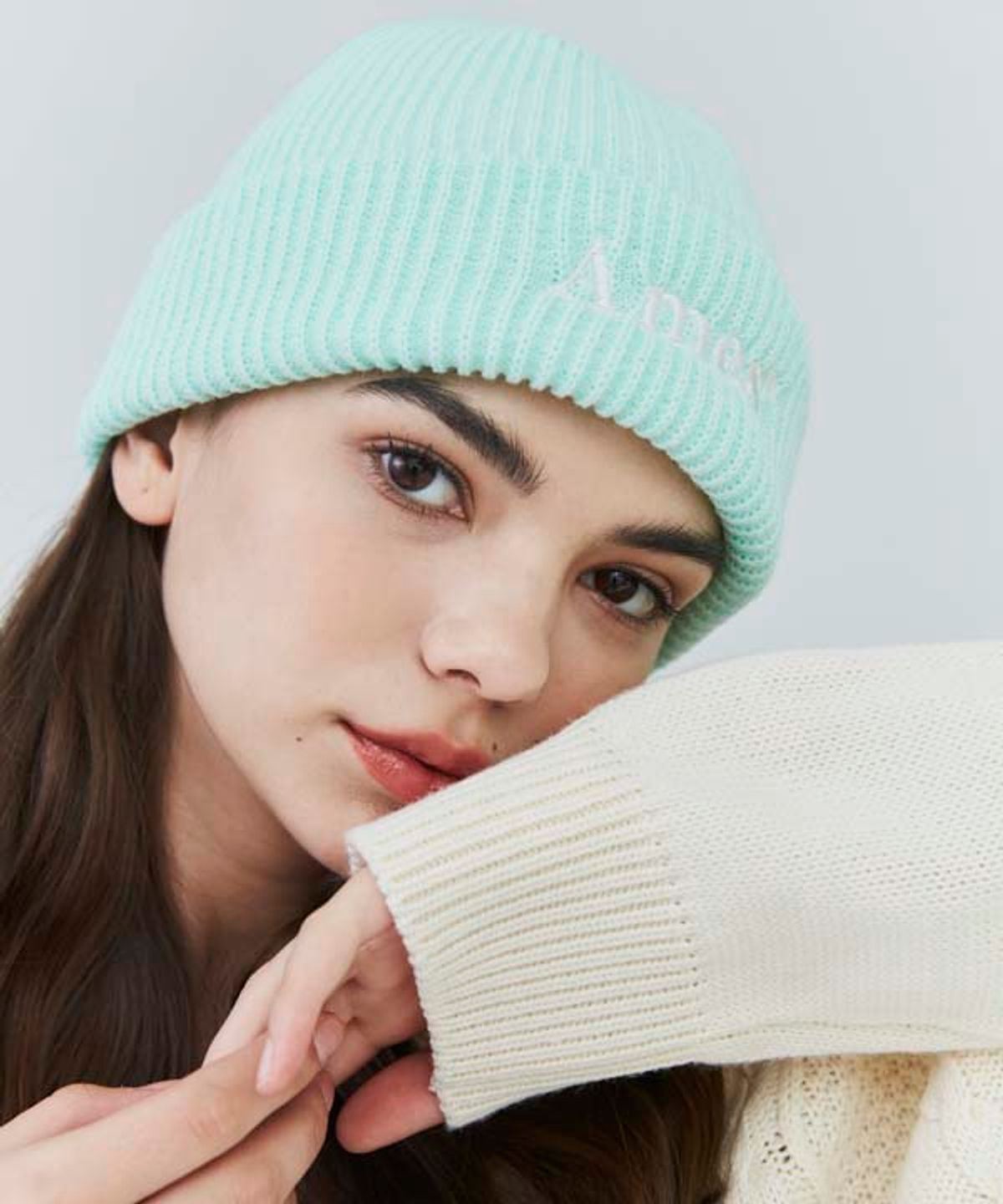 아메스 월드와이드(AMES-WORLDWIDE) BASIC LOGO BEANIE MINT