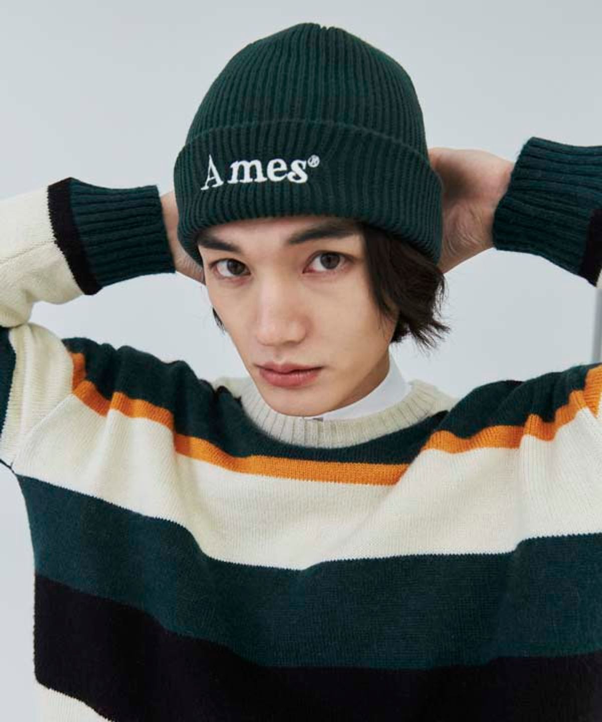 아메스 월드와이드(AMES-WORLDWIDE) BASIC LOGO BEANIE GREEN