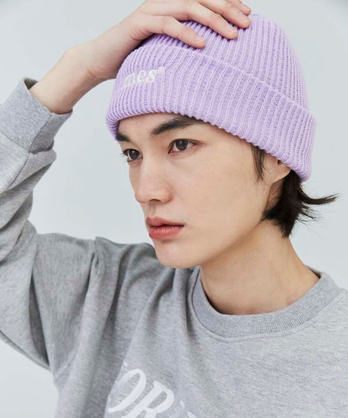 아메스 월드와이드(AMES-WORLDWIDE) BASIC LOGO BEANIE PURPLE