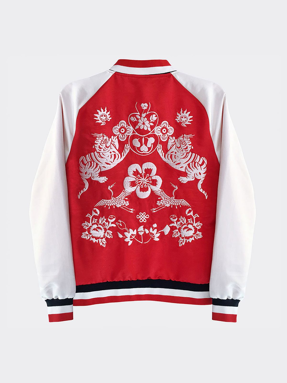 티니타이거(TEENYTIGER) Traditional Embroidery Bomber Jacket Red