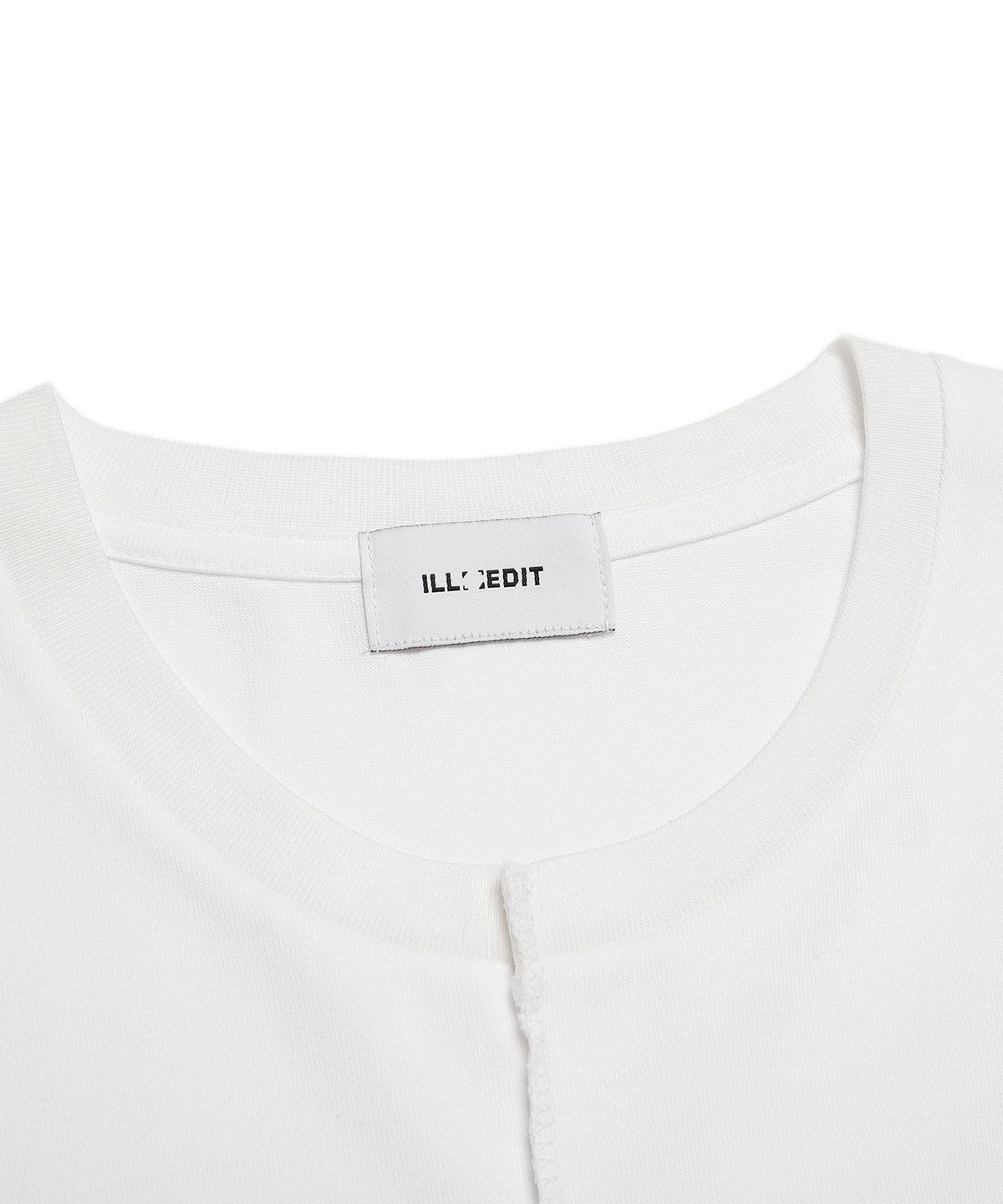 일레딧(ILLEDIT) HALF CUTTING T-SHIRT WHITE