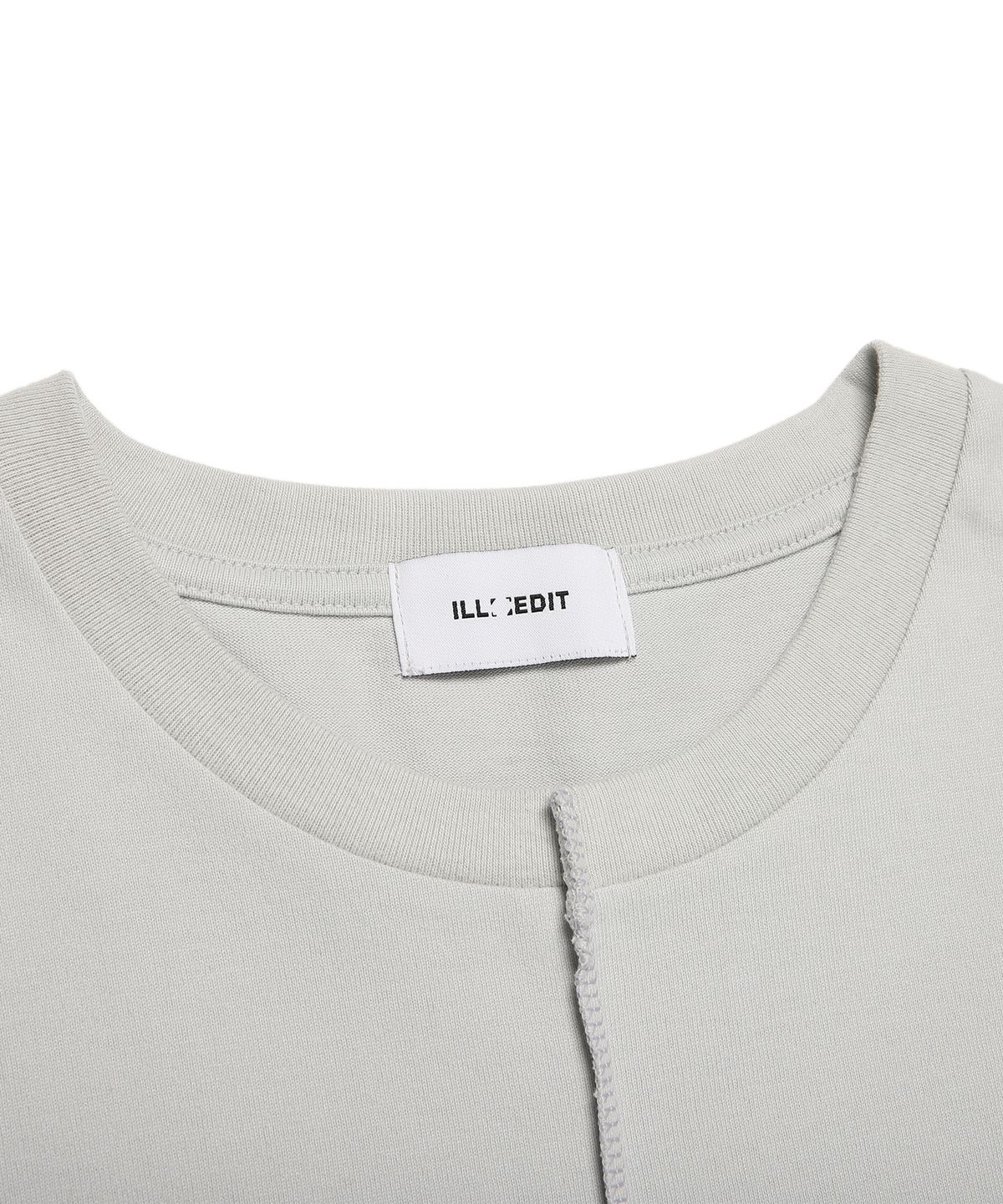 일레딧(ILLEDIT) HALF CUTTING T-SHIRT GREY