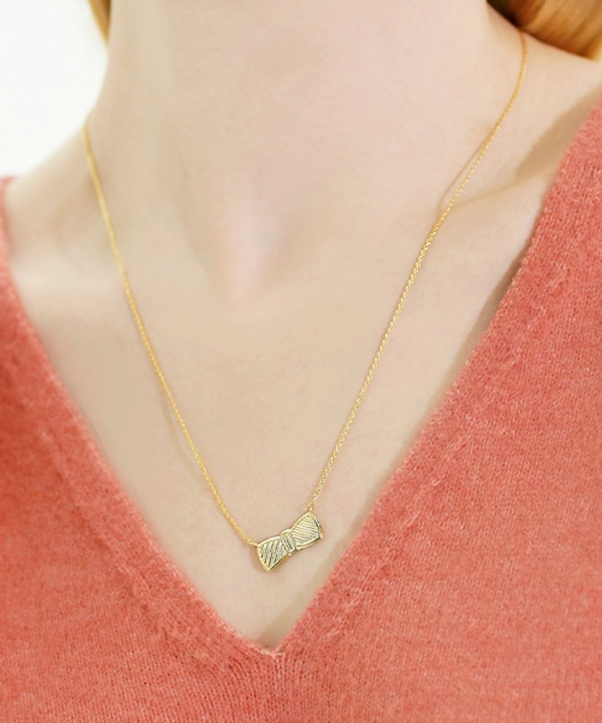 봉보(BONBEAU) Morris bowtie pendant silver gold Necklace 모리스 보타이 팬던트 실버 골드 체인 목걸이