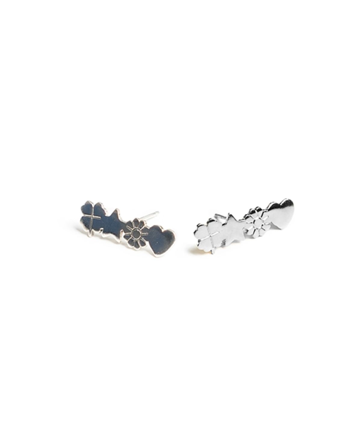 봉보(BONBEAU) Luckme motives silver gold pin Earrings 럭키미 모티브 925실버 골드 은침 귀걸이