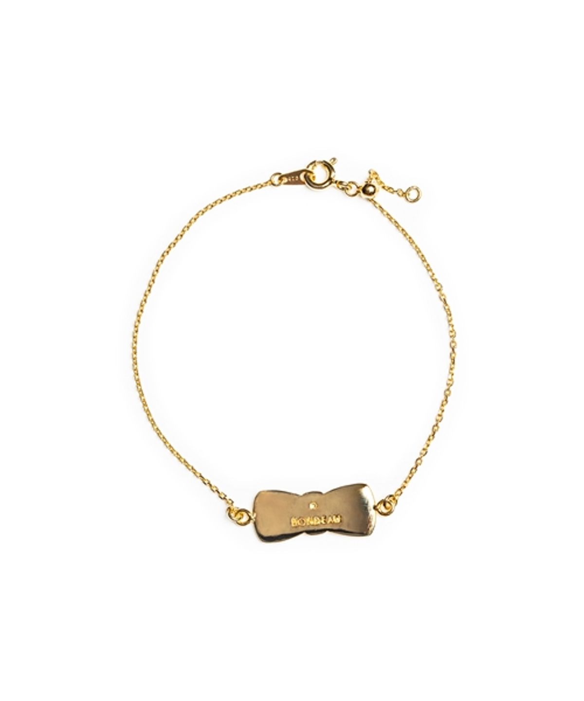봉보(BONBEAU) Morris bowtie pendant gold plating Bracelet 모리스 보타이 팬던트 도금 체인 팔찌
