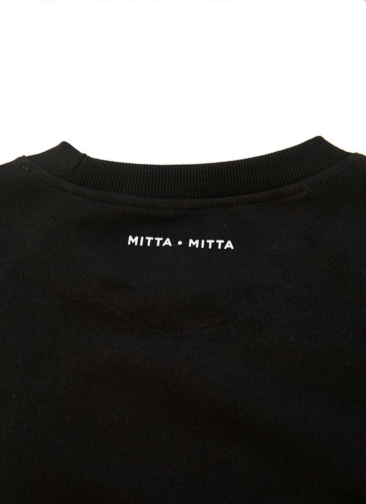미타(MITTA) 투페이스드 래글런 스웨트셔츠 - 블랙
