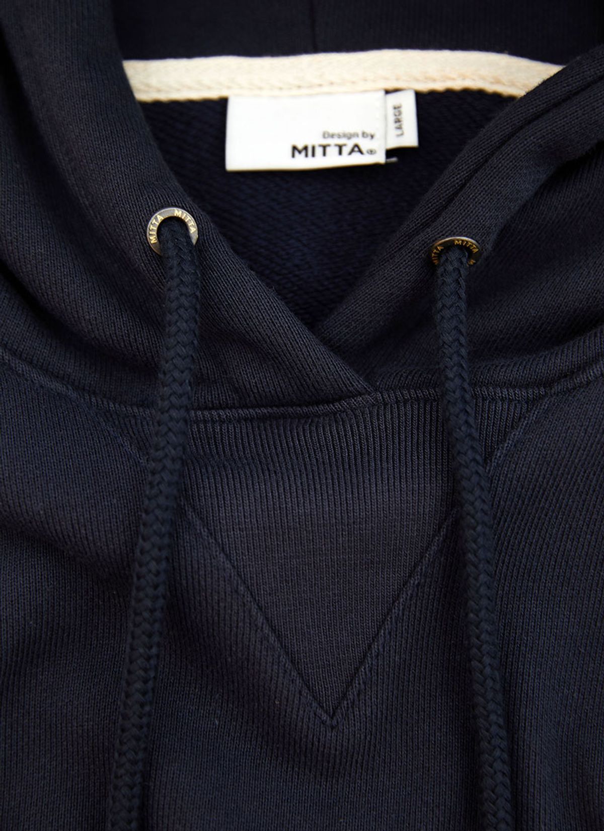 미타(MITTA) 헤비쭈리 백포인트 후드 스웨트셔츠 - 네이비