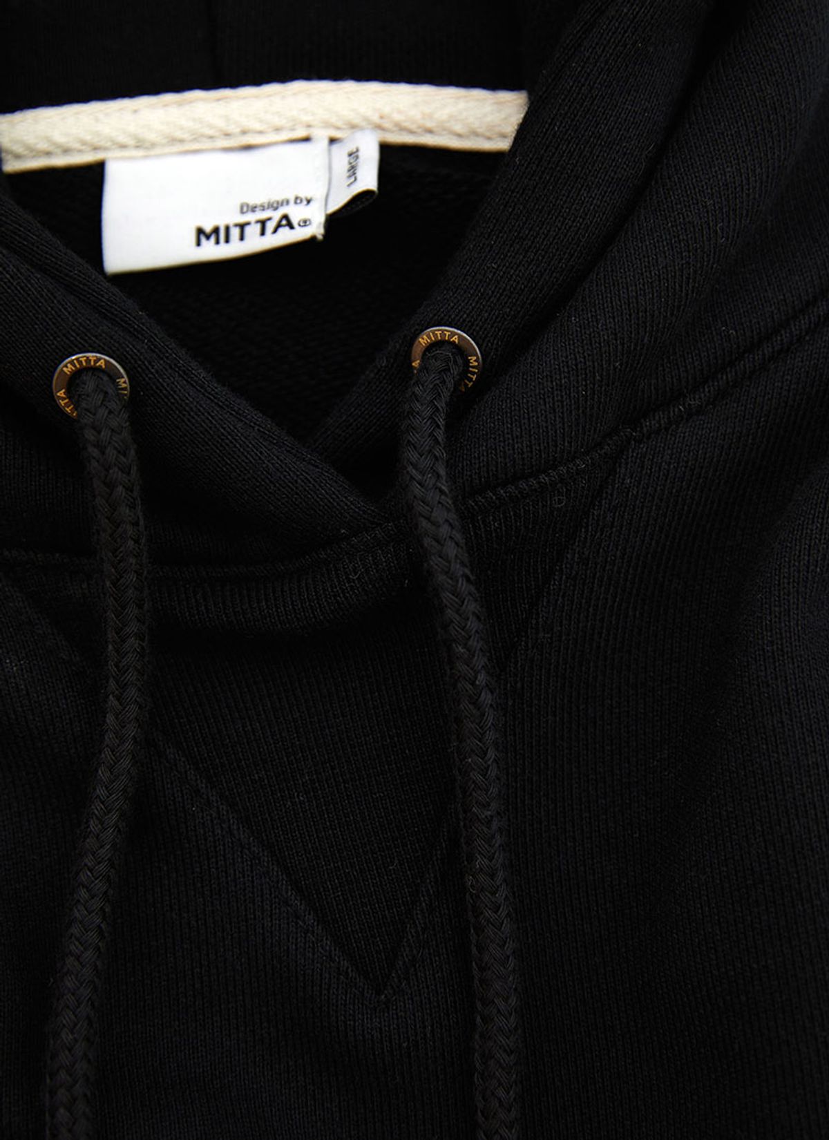 미타(MITTA) 헤비쭈리 백포인트 후드 스웨트셔츠 - 블랙