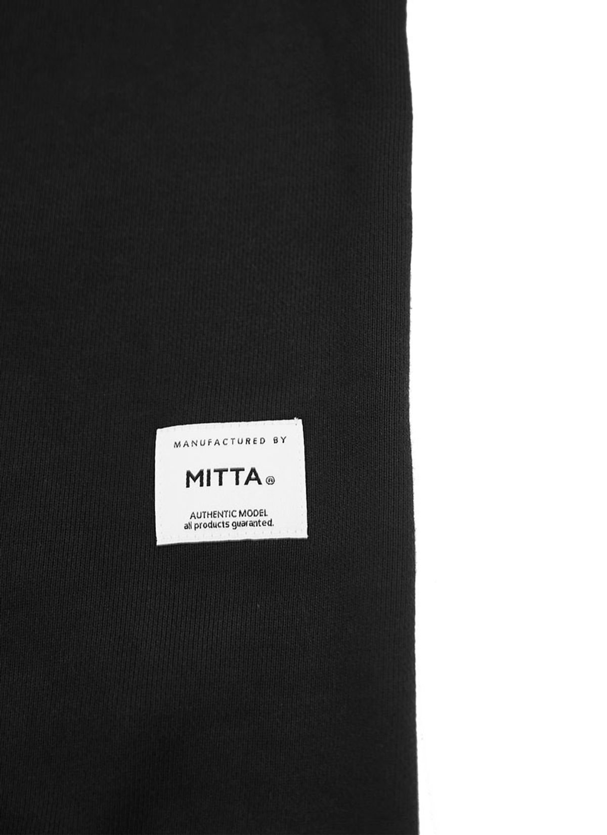 미타(MITTA) 헤비쭈리 백포인트 후드 스웨트셔츠 - 블랙